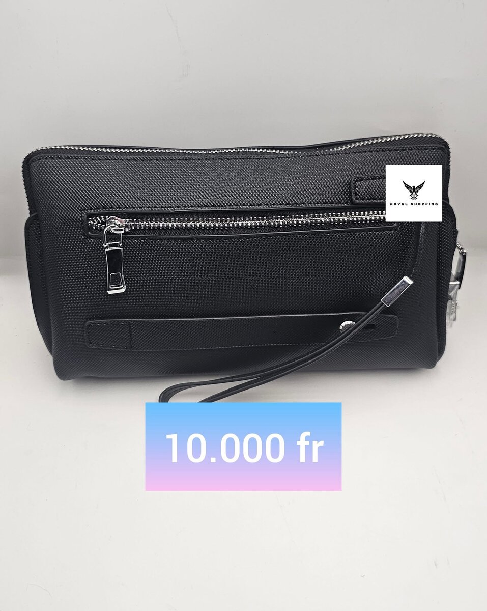 Pochette en cuir noir élégante