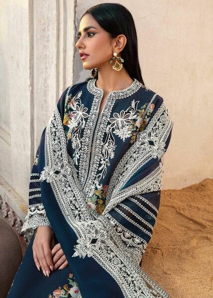 Lawn embroidery 3 pc unstitch ,dc free