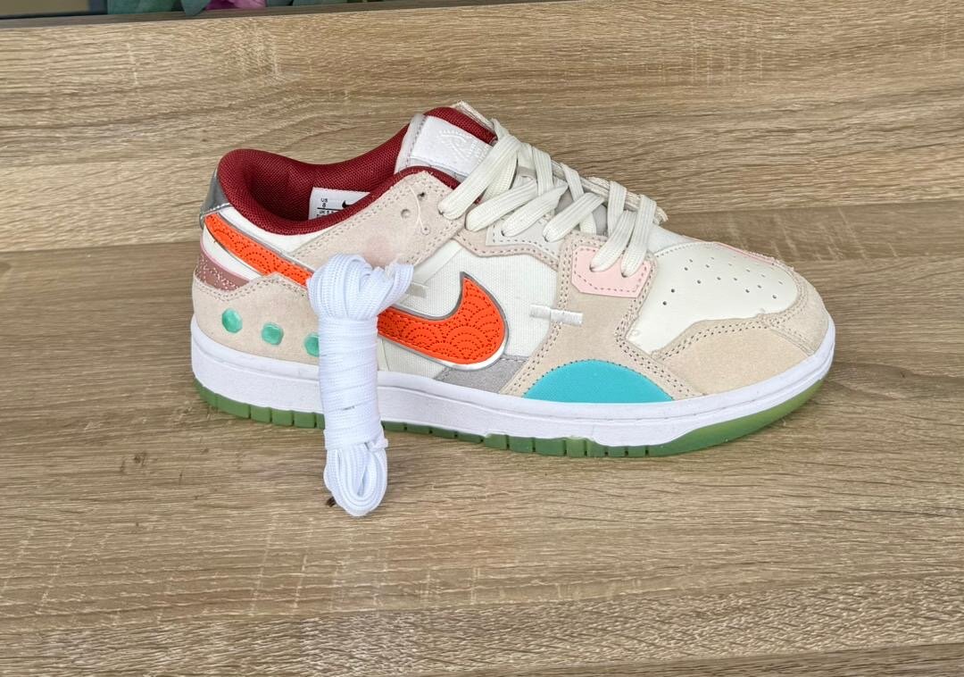 Sneakers colorés en cuir