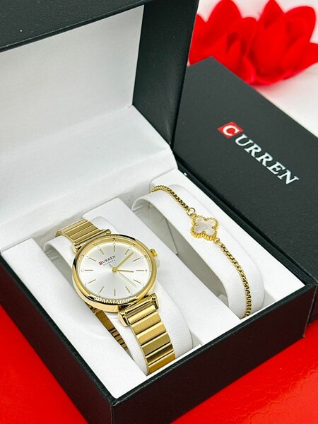 Montre Femme Dorée Élégante