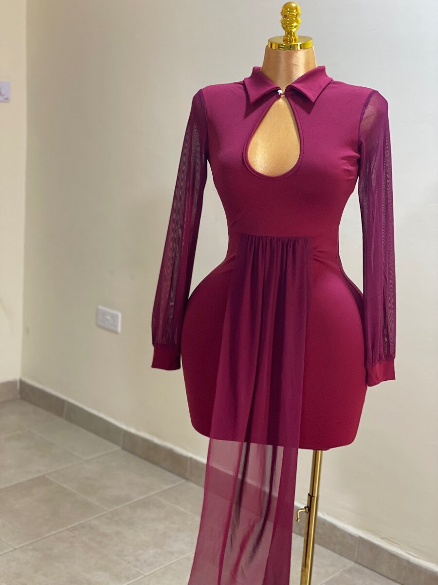 JYAOVO Women Sexy See-Through Sheer Mesh Long Sleeve Mock Ne