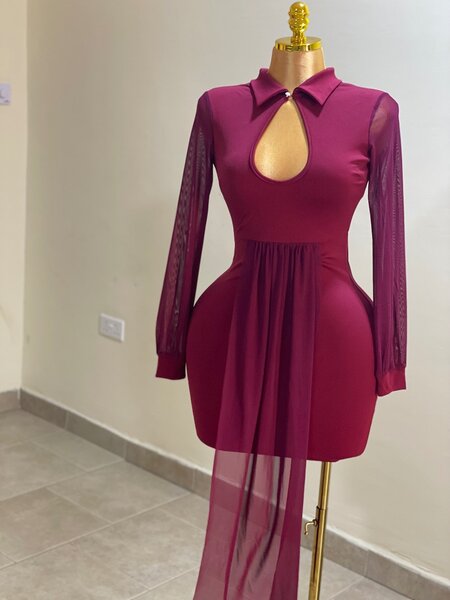 JYAOVO Women Sexy See-Through Sheer Mesh Long Sleeve Mock Ne