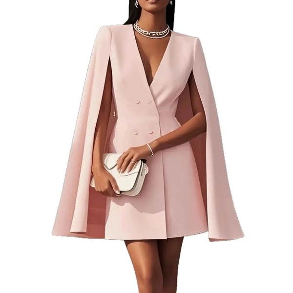 Mini robe chic avec cape intégrée