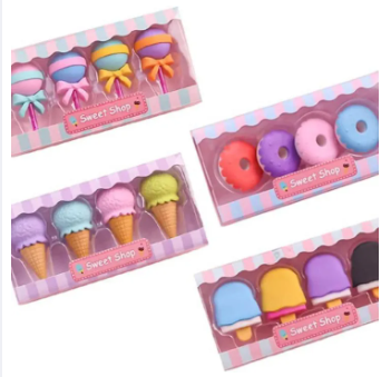 Mini Desserts Pack Soft Erasers for Kids 