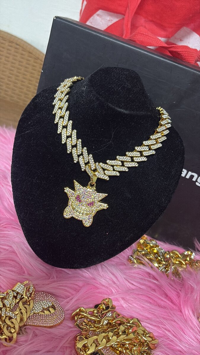 Collier cubain strass papillon