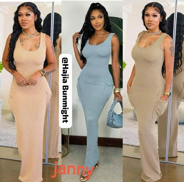 Robe longue côtelée élégante