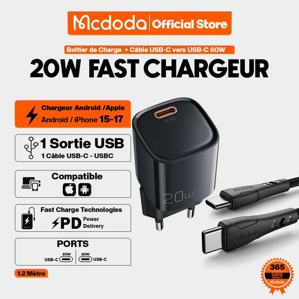 Chargeur rapide 20W USB-C