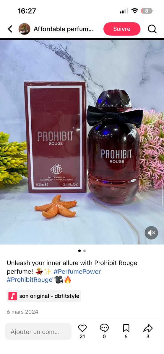 Prohibit Rouge Parfum 100ml