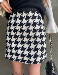 Jupe en pied-de-poule chic