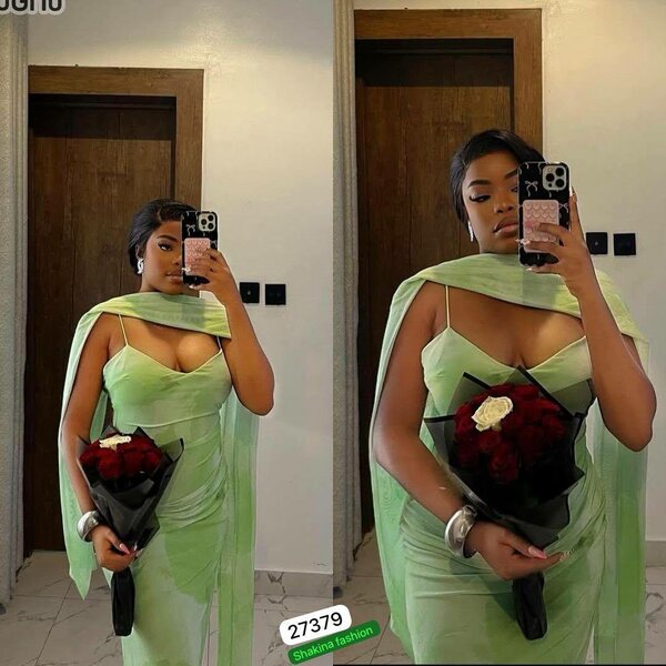 Robe Élégante Verte Femme