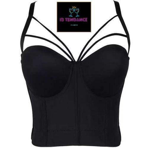 Top noir bustier élégant