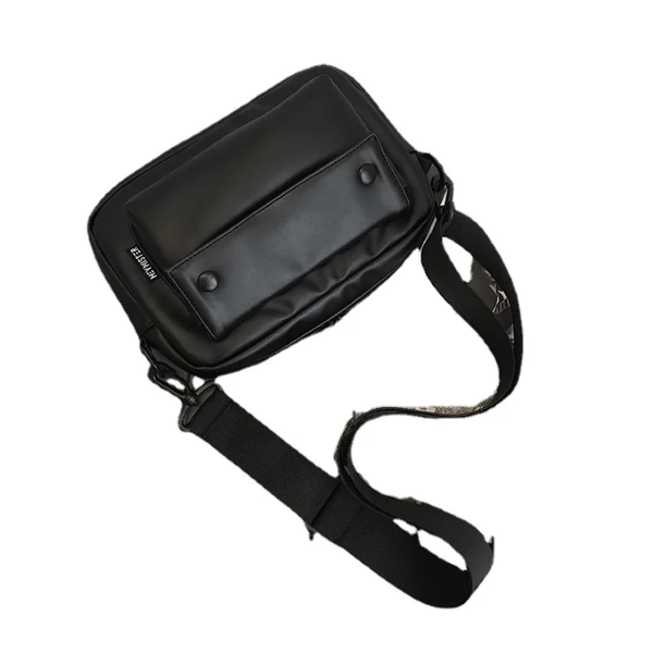 Sac bandoulière noir en cuir pour homme