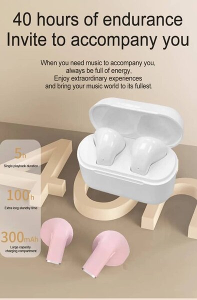 Écouteurs Bluetooth roses