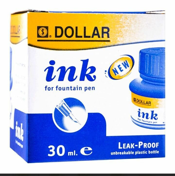 Pack of 6 Dollar Ink For Fountain Pen Blue, 30ml, PP30