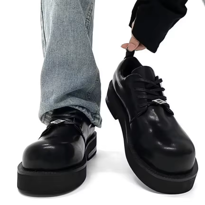 Chaussures Derbies en Cuir Noir