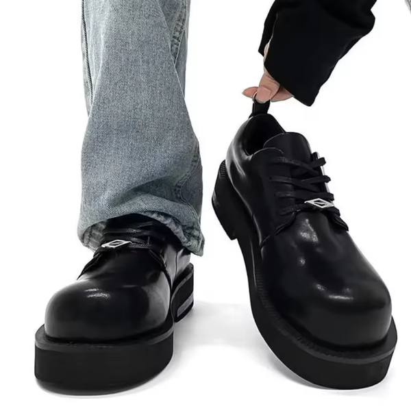 Chaussures Derbies en Cuir Noir