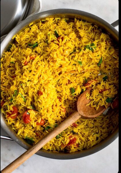 Poulet aux Olives avec Riz Safrané