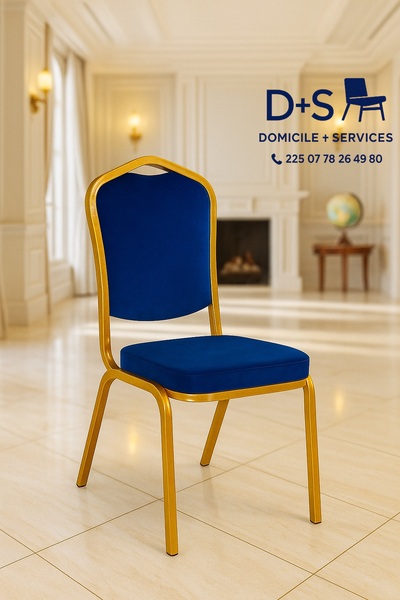 Chaise de réception bleue