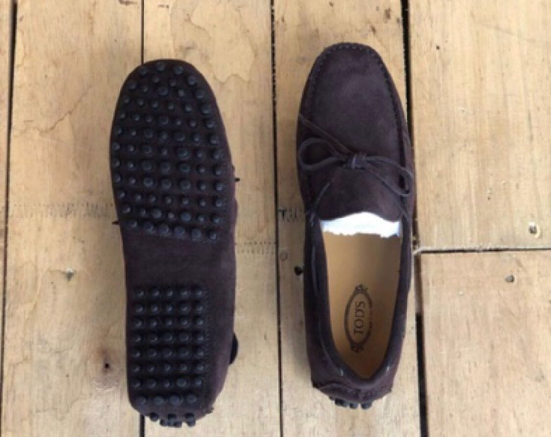 Suede moccasin burgundy