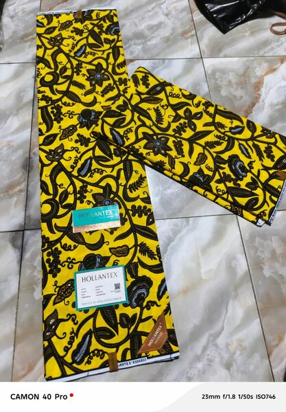 Tissu Hollantex Africain Jaune