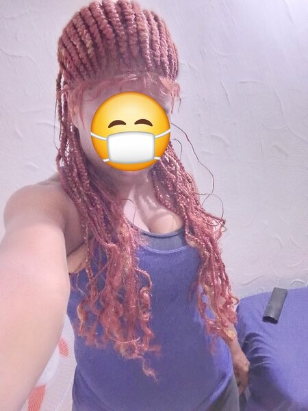 Perruque natte sans colle