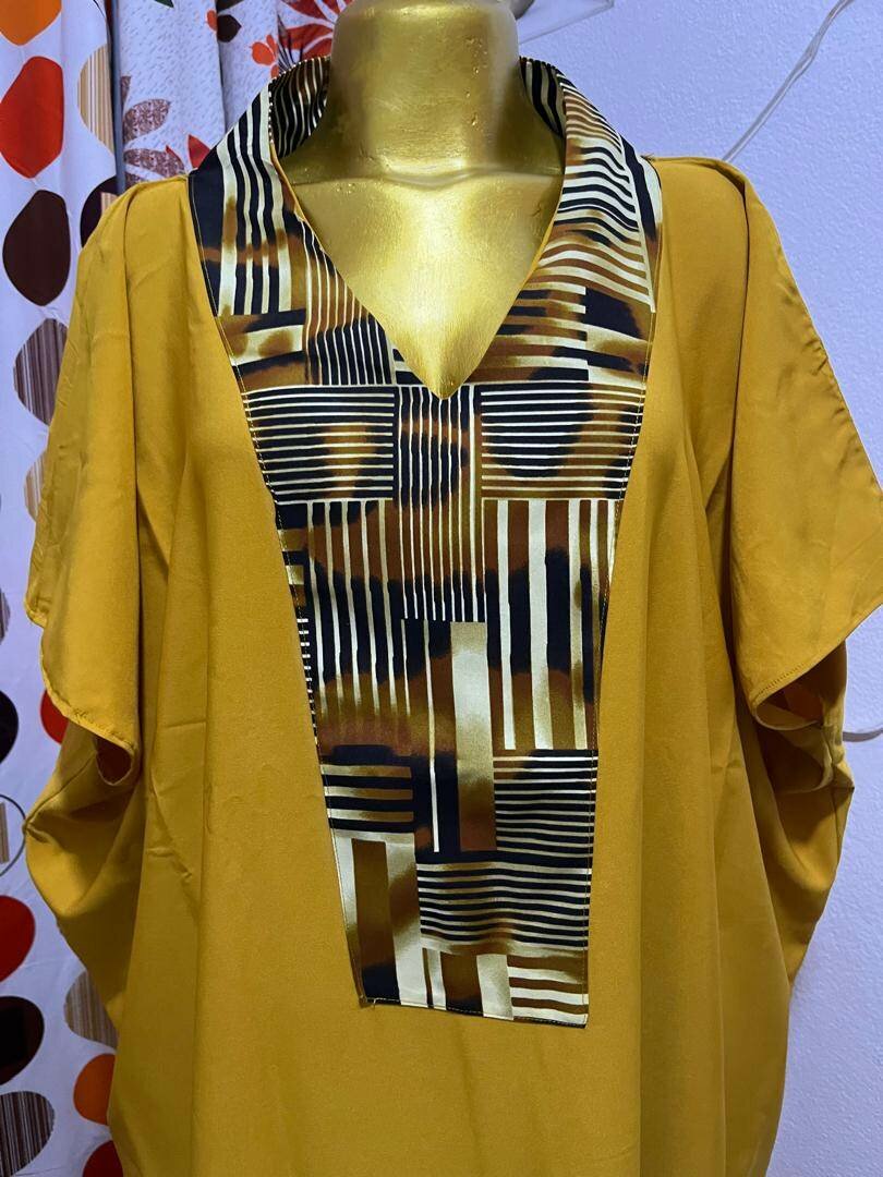 Robe Caftan Jaune Élégant
