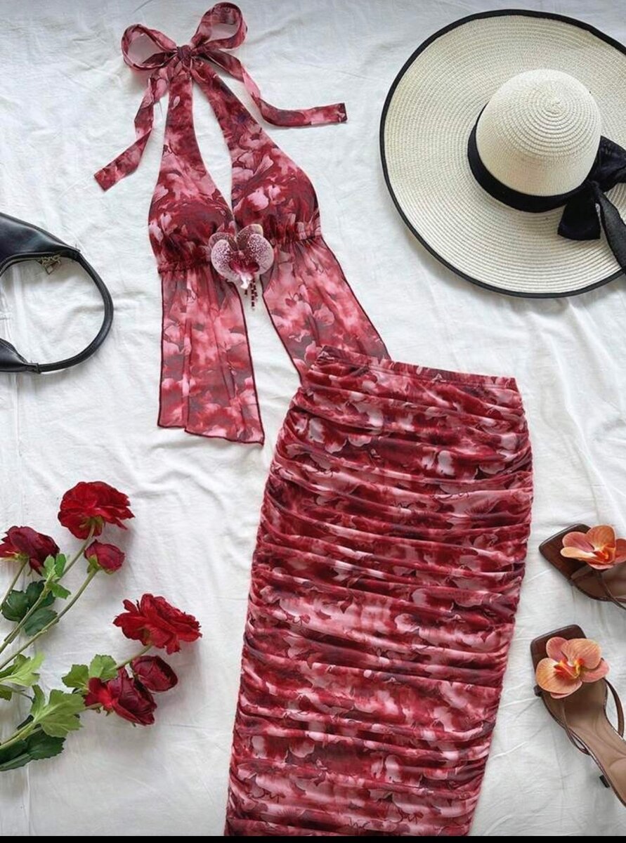 Set jupe été florale chic