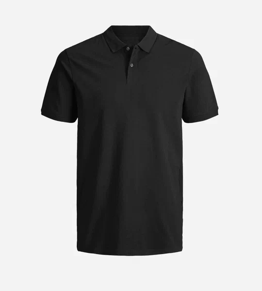 Polo en coton noir classique