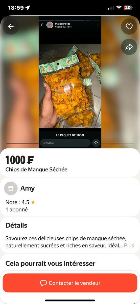 Chips de Mangue Séchée Délicieuses