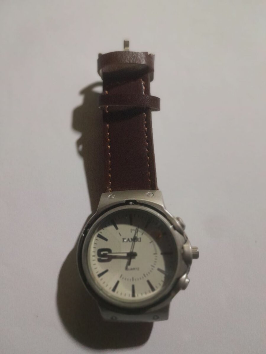 Montre classique en cuir marron