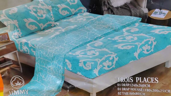 Draps de lit imprimés 3 places
