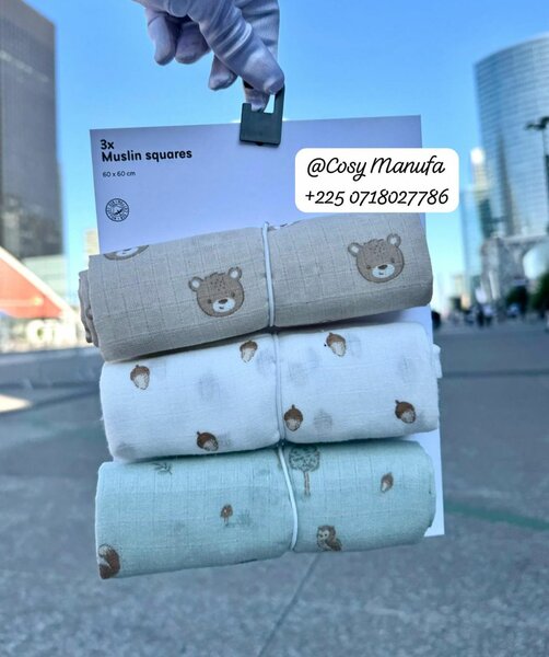 Lot de Carrés de Mousseline Bébé