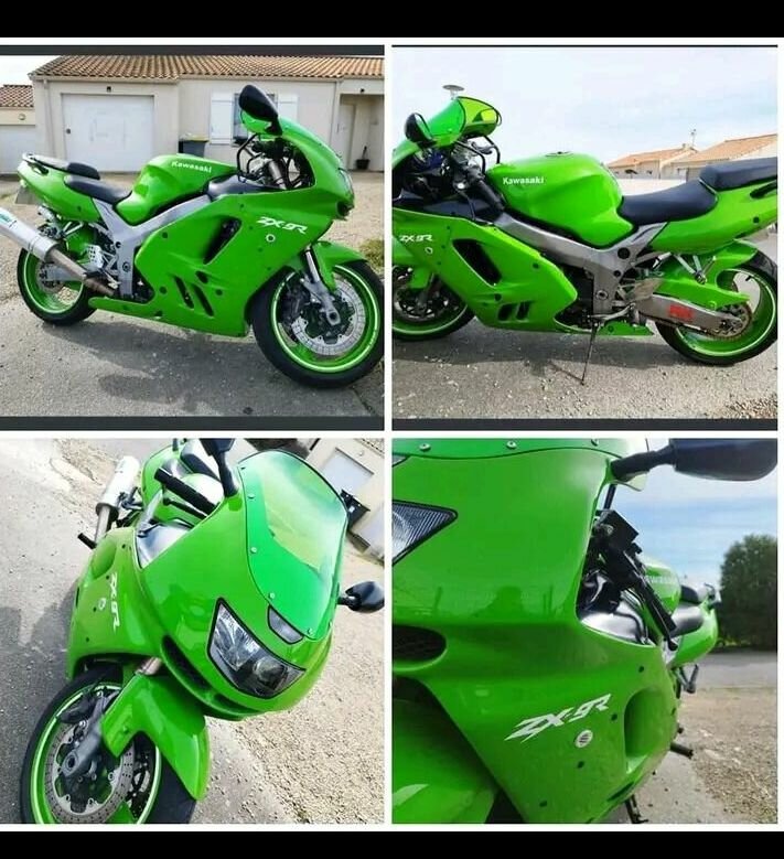 Kawasaki ZX9R moto verte