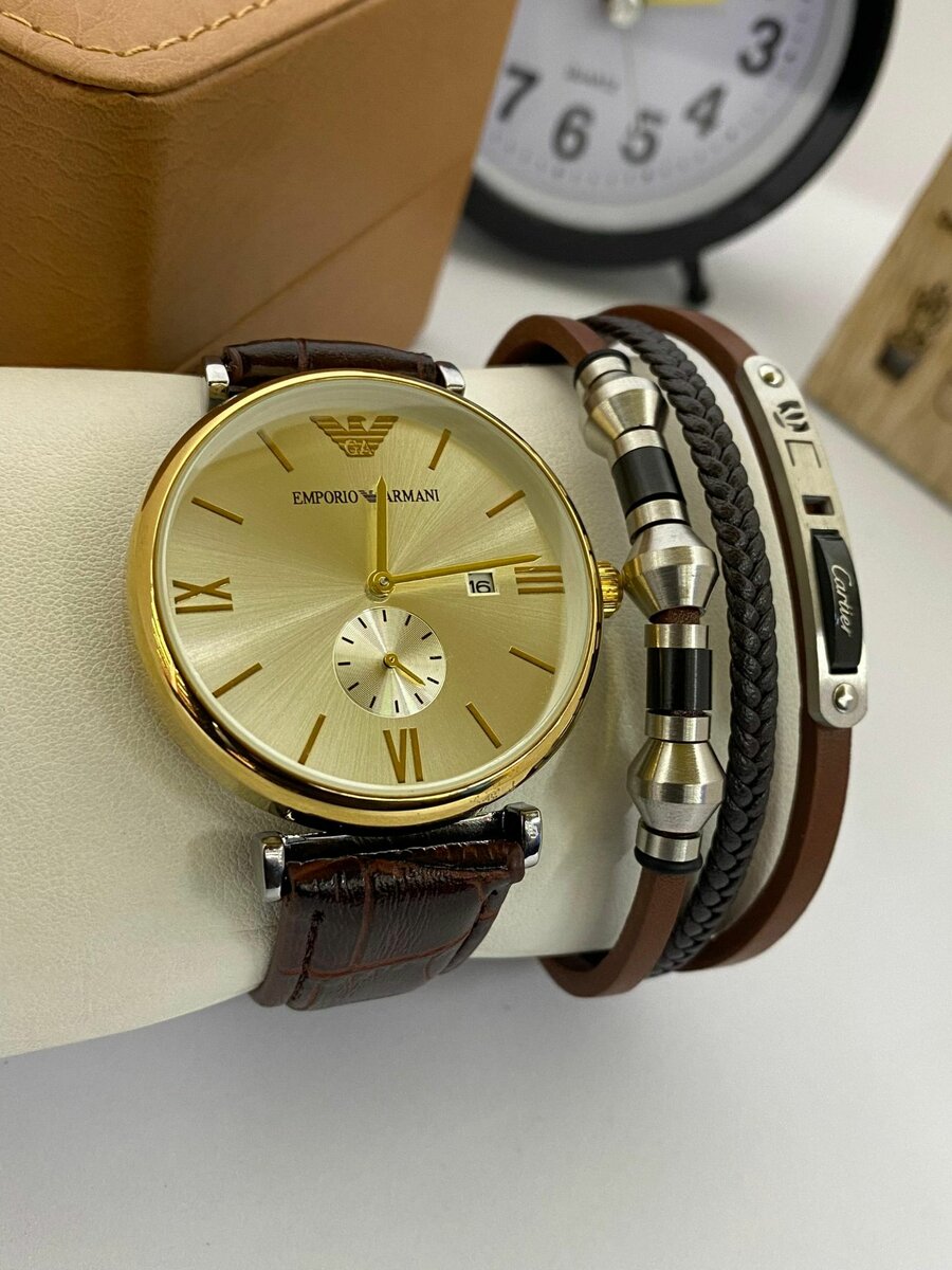 Emporio Armani Leather Watch with bracelet