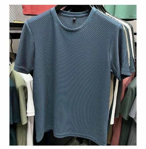 T-shirt texturé bleu homme