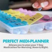 Pill Box 14 Slots / 21 Slots / 28 Slots - Medicine Box Organizer - Tablet Dispenser - 7 Days Pill Organizer - Medicine Holder Case - Medication Reminder Box for Travel and Daily 1pcs