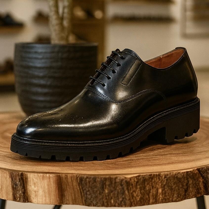 Chaussures Richelieu en cuir noir pour homme