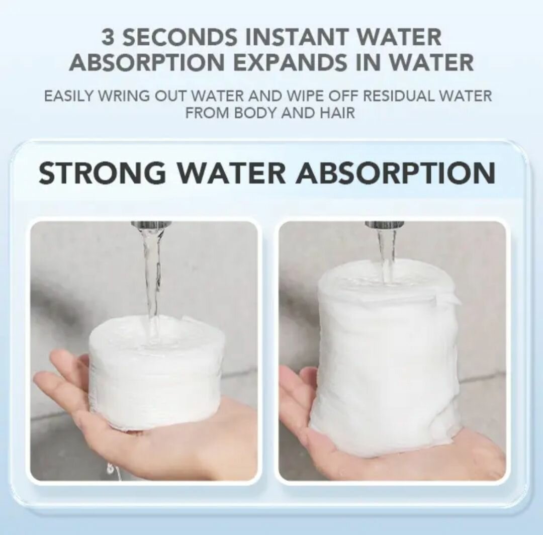 Serviette de bain compressé