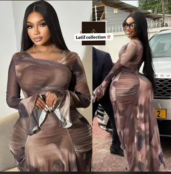 Robe en soie marron pour femmes