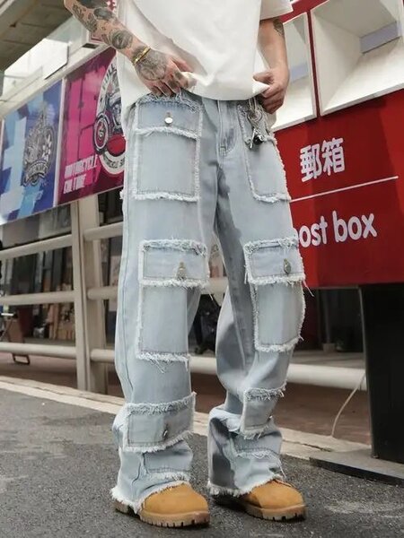 Jean cargo décontracté tendance