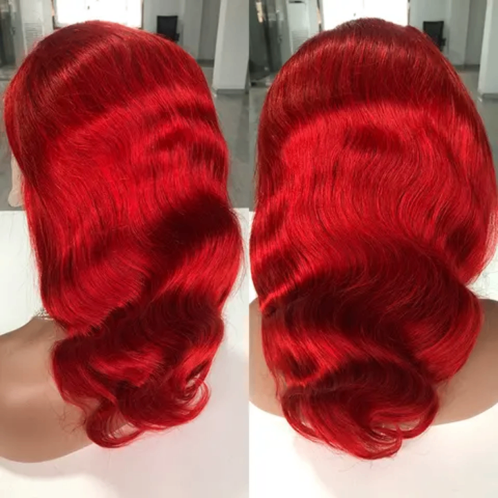 Perruque en dentelle frontale colorée