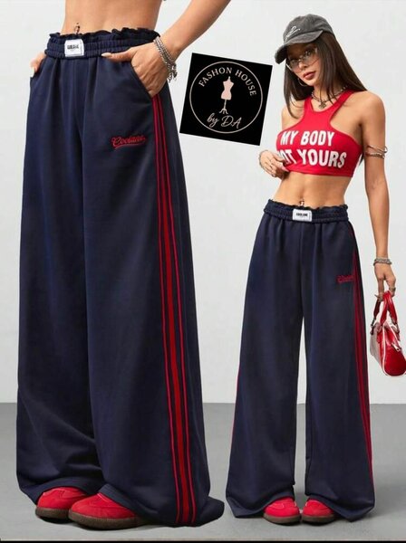 Pantalon large sport femme