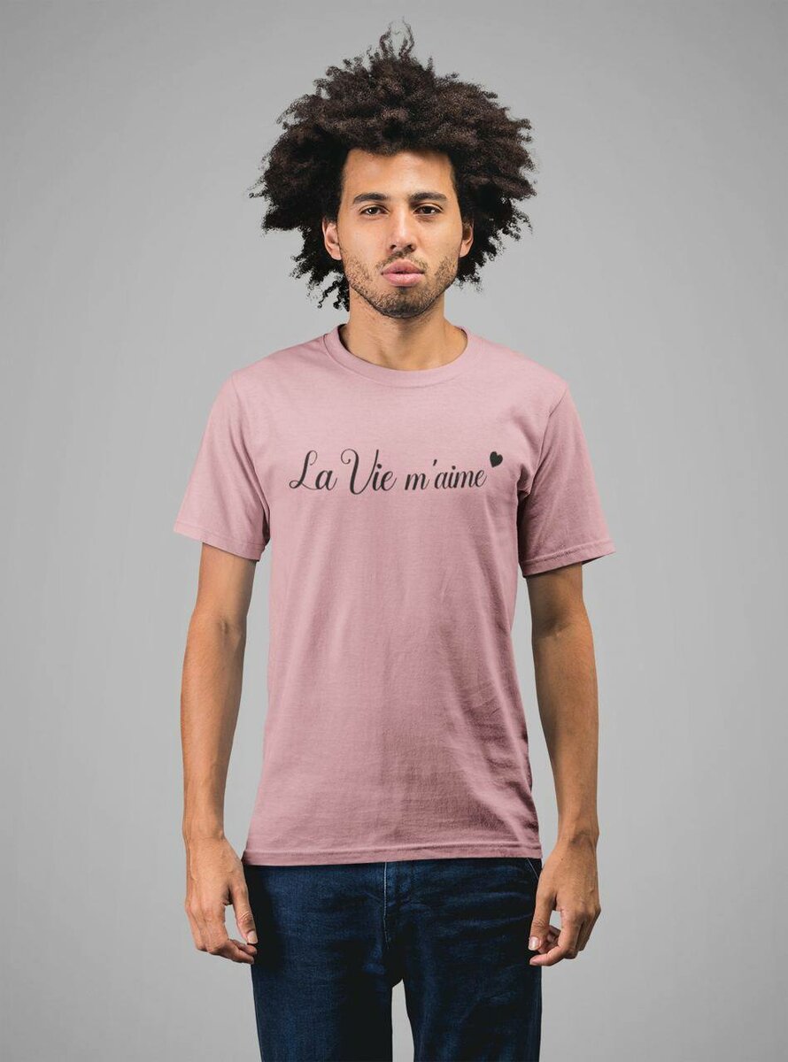 Tee-shirt rose LA VIE M'AIME
