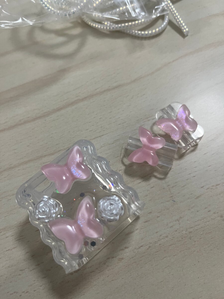 Ensemble de barrettes papillons roses