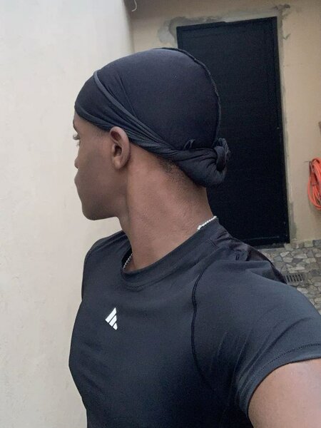 Durag en satin noir et blanc