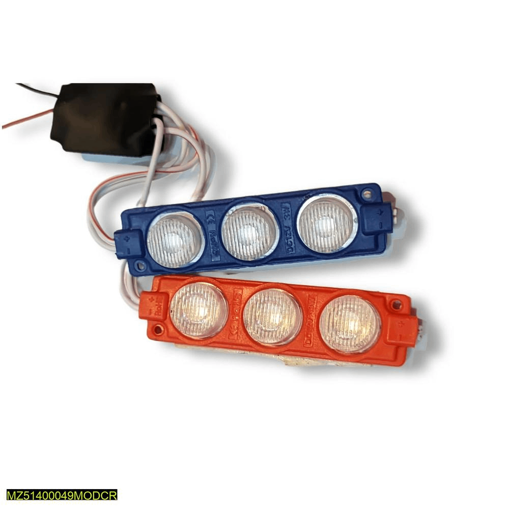 Red and blue flashing module lights set of two