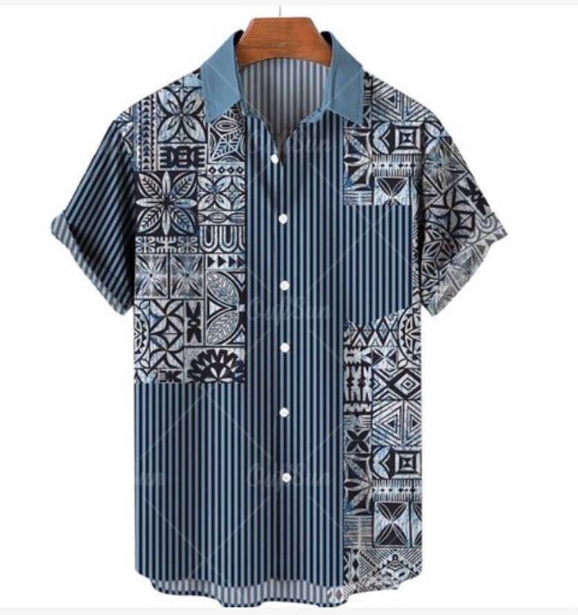 Hawaiian Beach Style Men's Short Sleeve Shirt 3D Printed Vin
