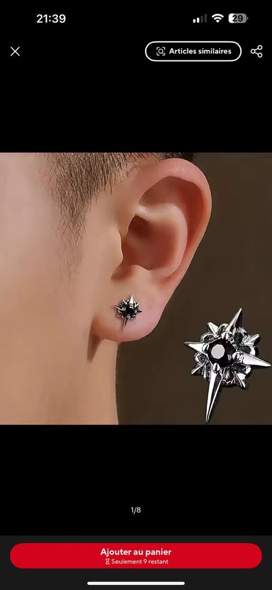 Boucles d'oreilles pour homme