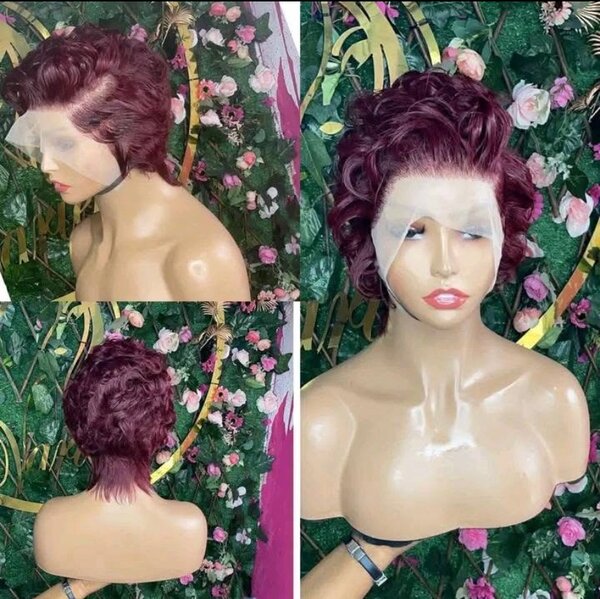 Perruque Synthétique Bouclée Rouge