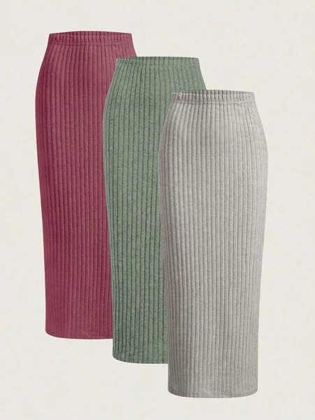 Jupes Longues Côtelées Femme